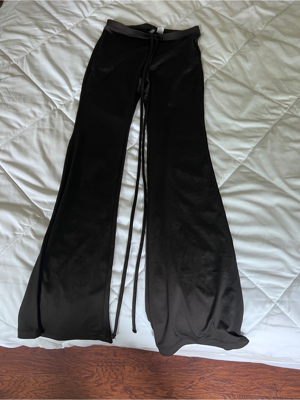 H&M Black Bootcut Drawstring Flare Pants